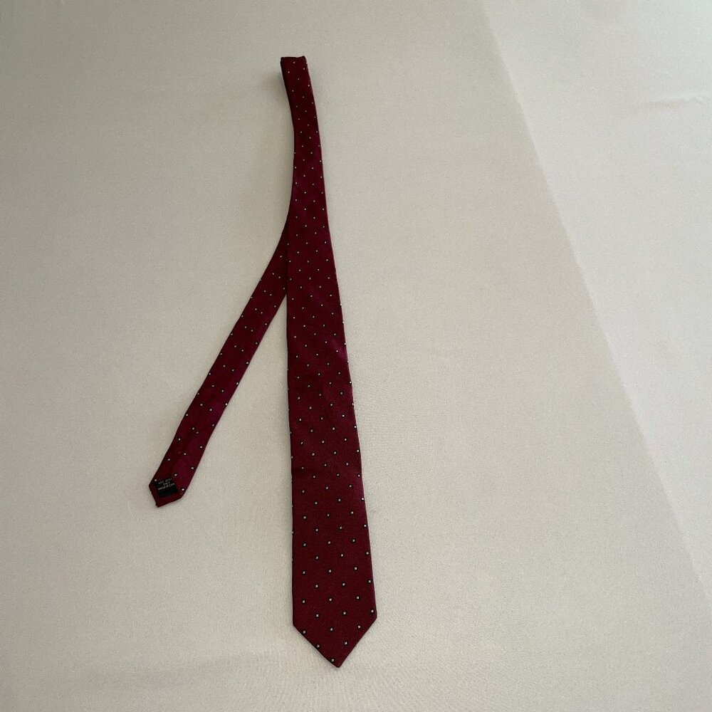 Alexandre London Saville Row Men's Red and Navy Blue Neck Tie 100% Silk